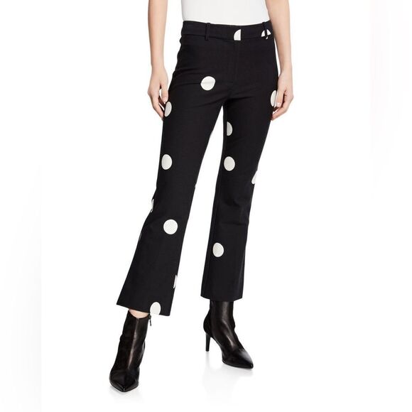 Derek Lam 10 Crosby Cropped Flare Polka Dot Pants size 4 - Picture 1 of 5